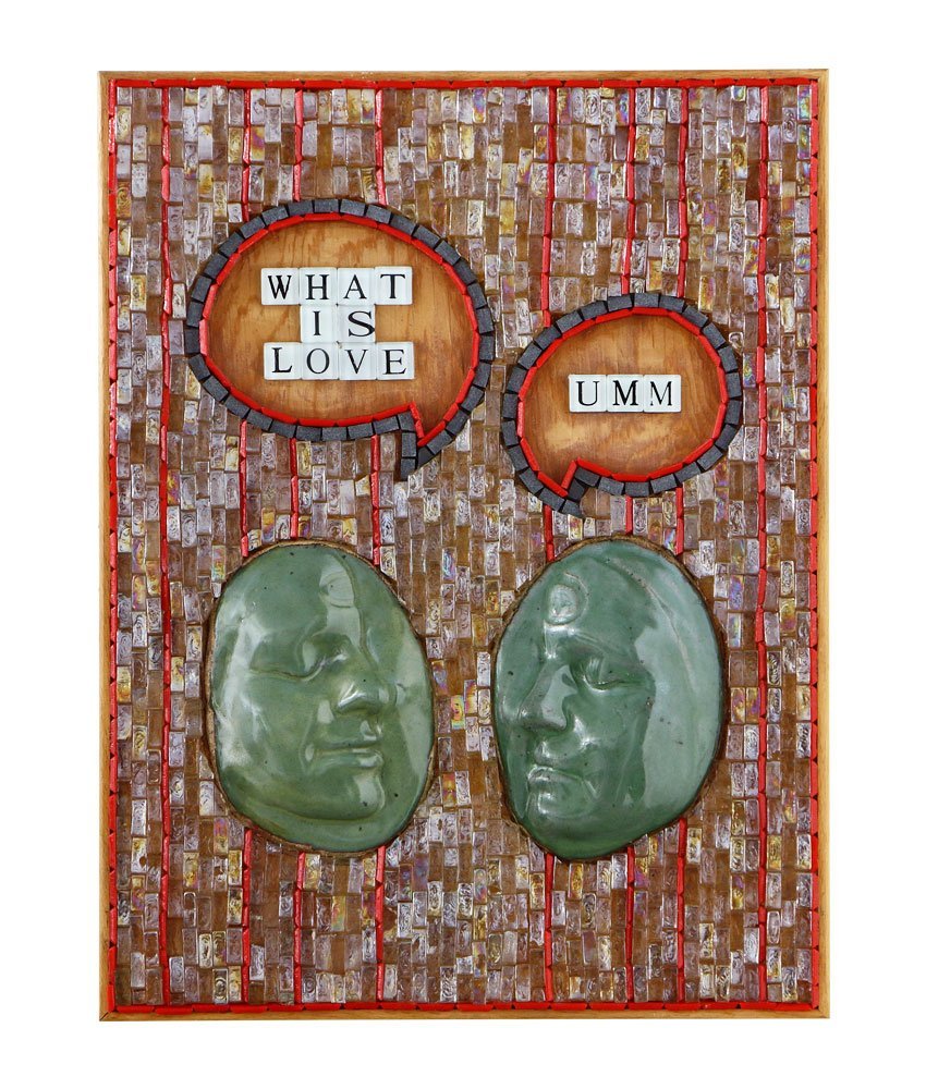 Photo of Caryn Mitchell’s, What is Love?, 16 x 20, mixed media mosaic interior art wall décor
