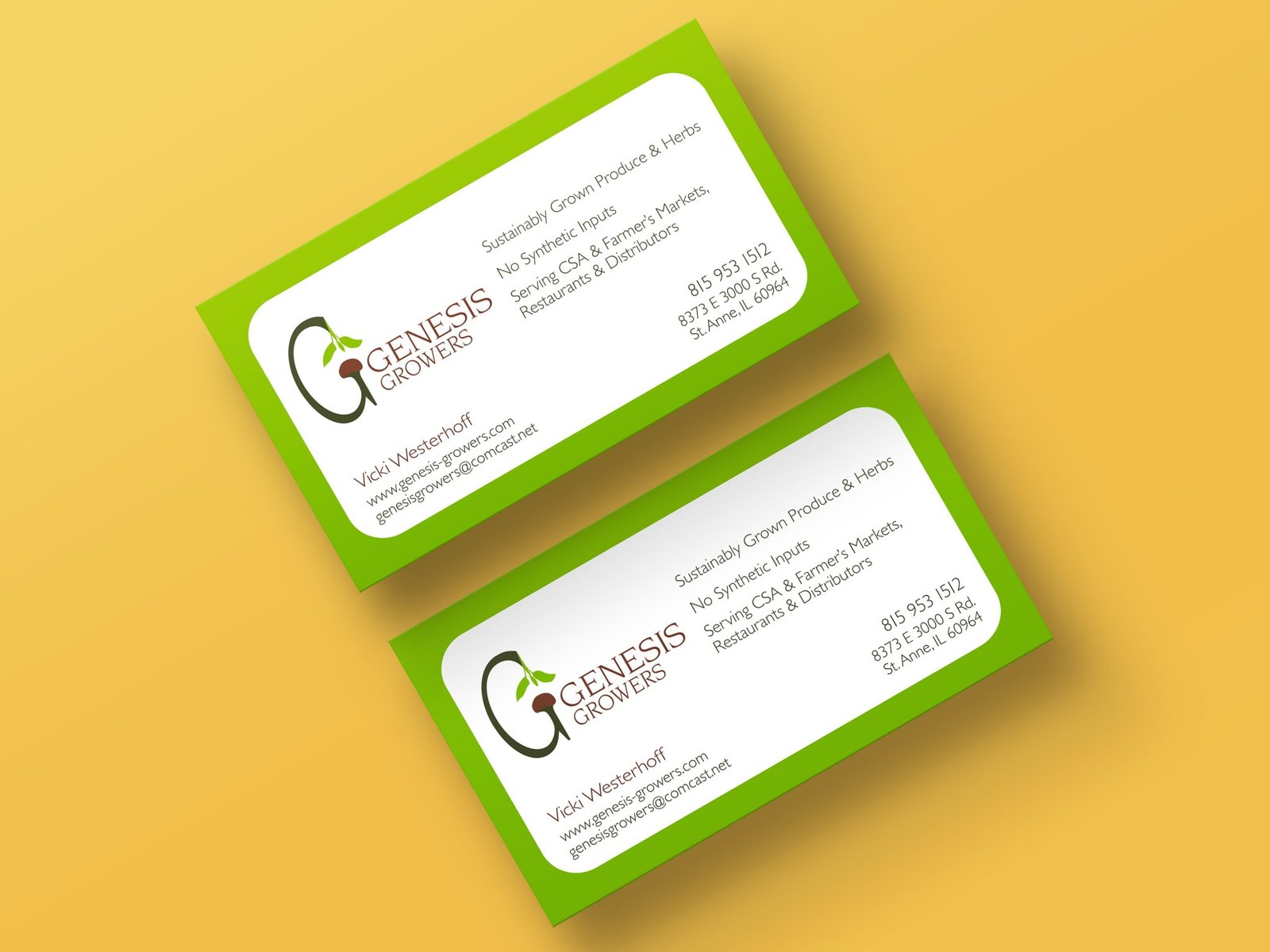 Business Card Design Genesis Growers